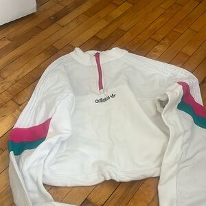 Adidas cropped half zipped sweater